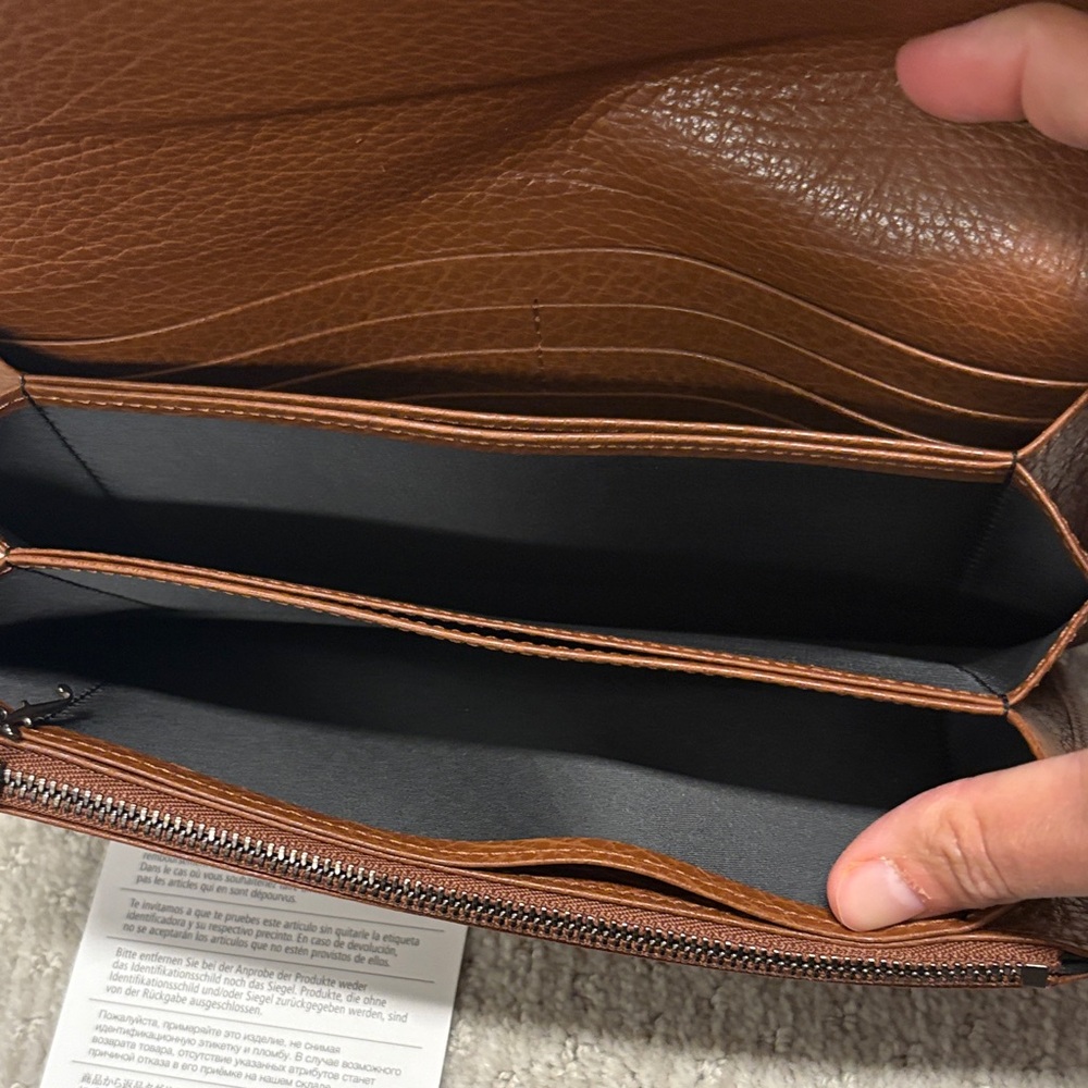 NWT Fabiana Filippi Brown Leather Clutch Wallet - Picture 7 of 7